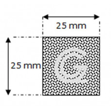 Rechthoekig mosrubber snoer | 25 x 25 mm | rol 25 meter